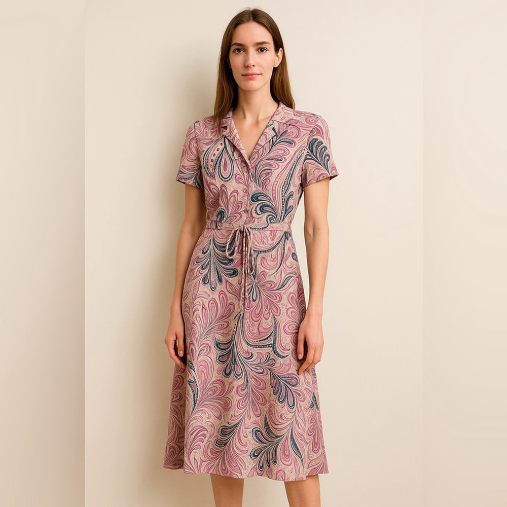 new Pink Paisley Dress medium 8